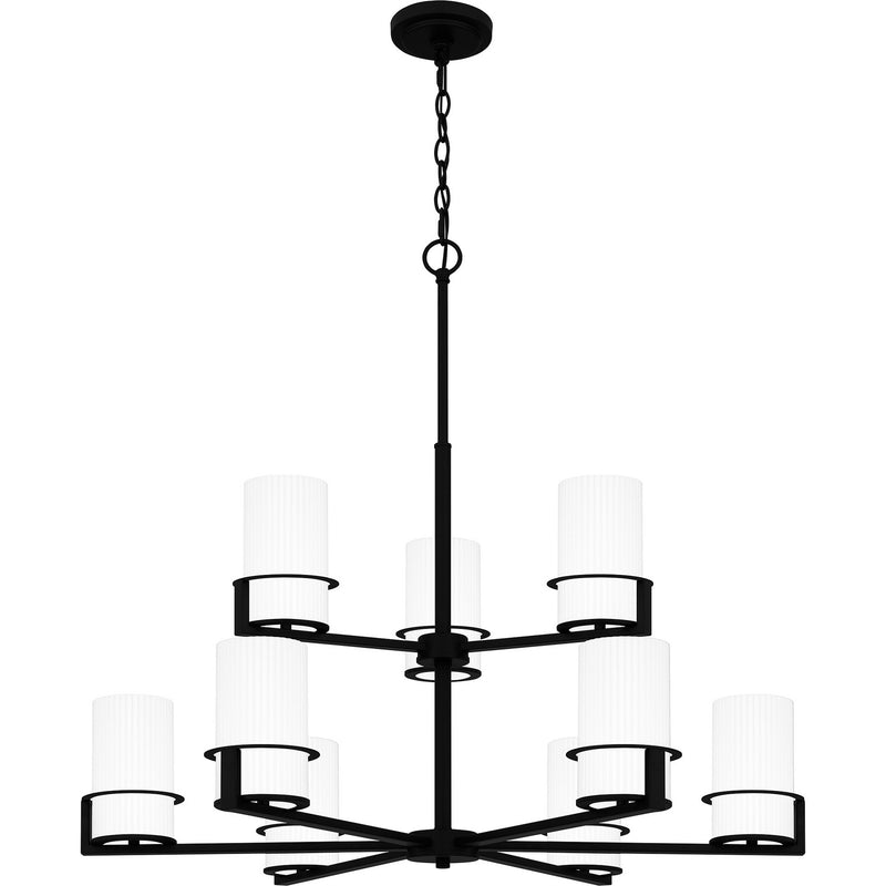 Quoizel SEY5032MBK Nine Light Chandelier, Matte Black