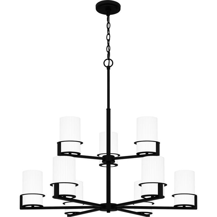 Quoizel SEY5032MBK Nine Light Chandelier, Matte Black