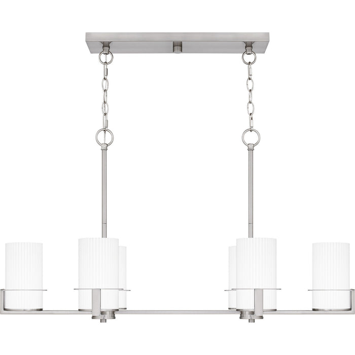 Quoizel SEY636BN Six Light Linear Chandelier, Brushed Nickel