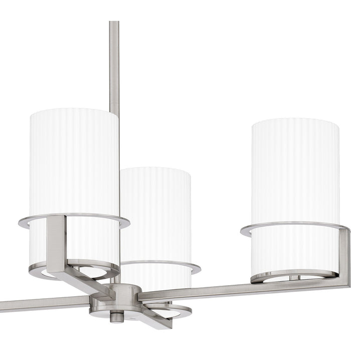 Quoizel SEY636BN Six Light Linear Chandelier, Brushed Nickel