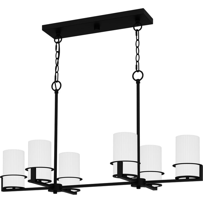 Quoizel SEY636MBK Six Light Linear Chandelier, Matte Black