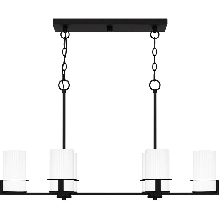 Quoizel SEY636MBK Six Light Linear Chandelier, Matte Black
