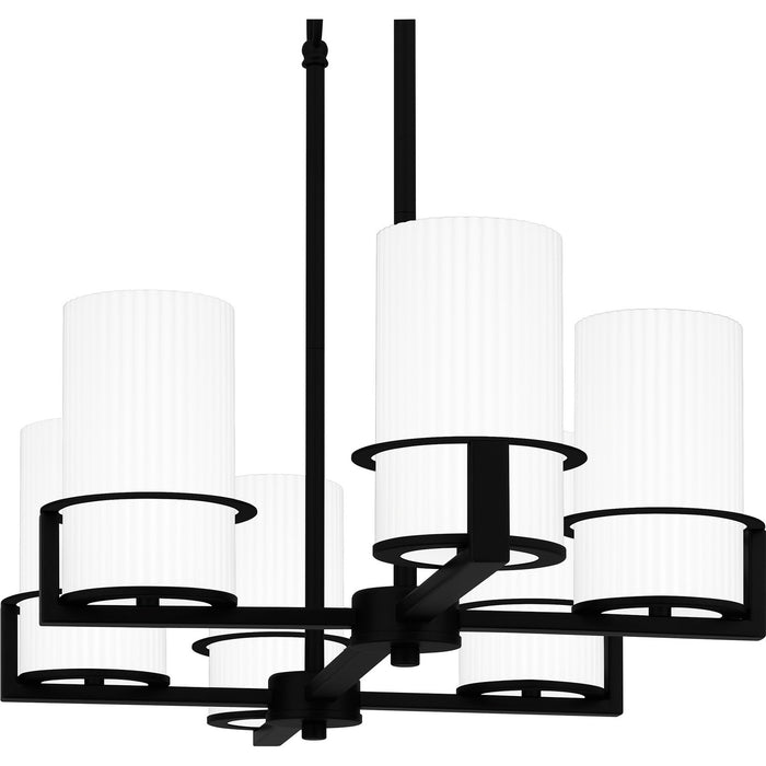 Quoizel SEY636MBK Six Light Linear Chandelier, Matte Black