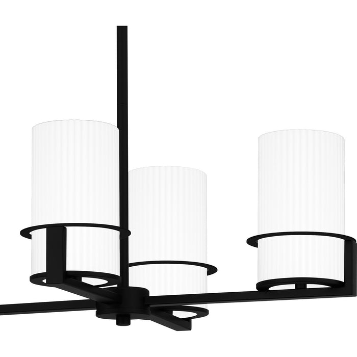 Quoizel SEY636MBK Six Light Linear Chandelier, Matte Black