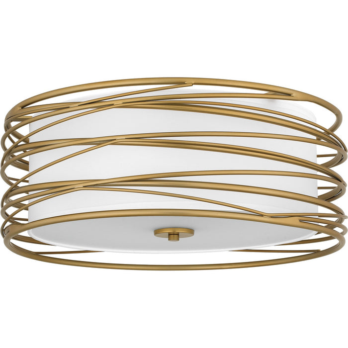 Quoizel SPL1720LG Three Light Semi Flush Mount, Light Gold