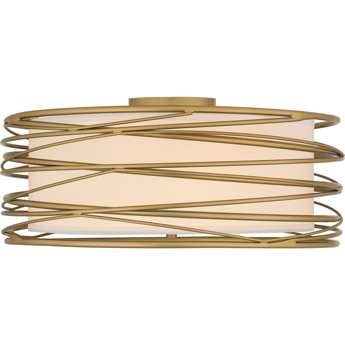 Quoizel SPL1720LG Three Light Semi Flush Mount, Light Gold