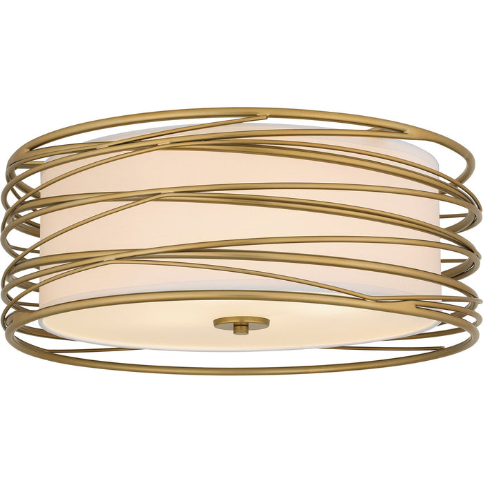 Quoizel SPL1720LG Three Light Semi Flush Mount, Light Gold
