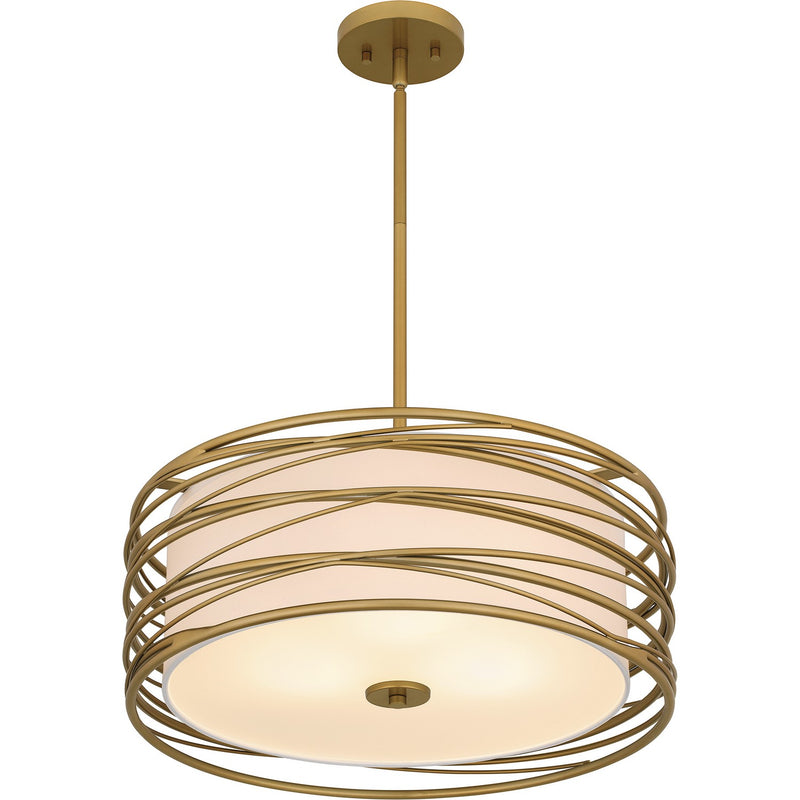 Quoizel SPL2820LG Three Light Pendant, Light Gold