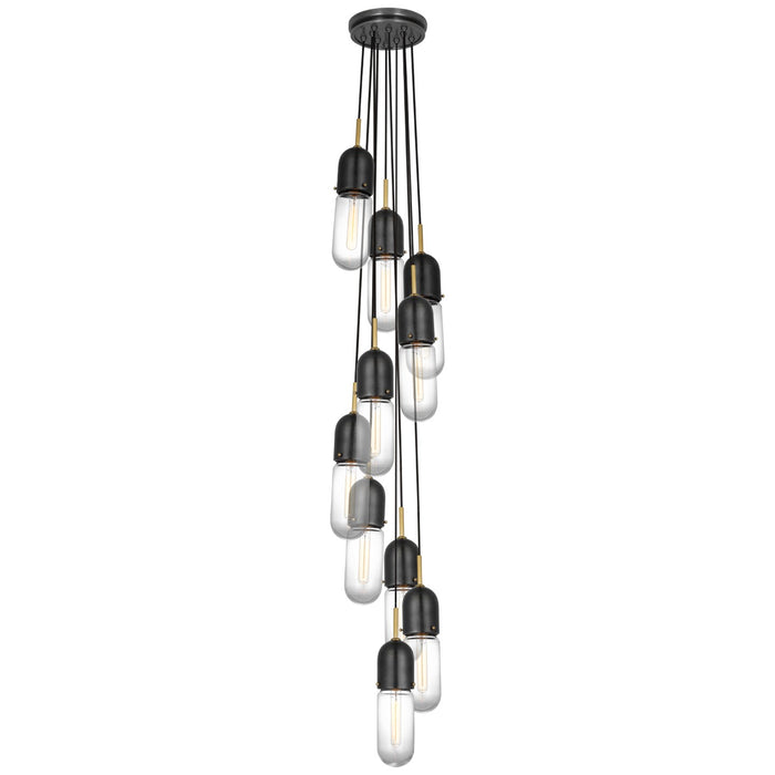 Visual Comfort Signature TOB 5646BZ/HAB-CG-10 LED Pendant, Bronze and Brass