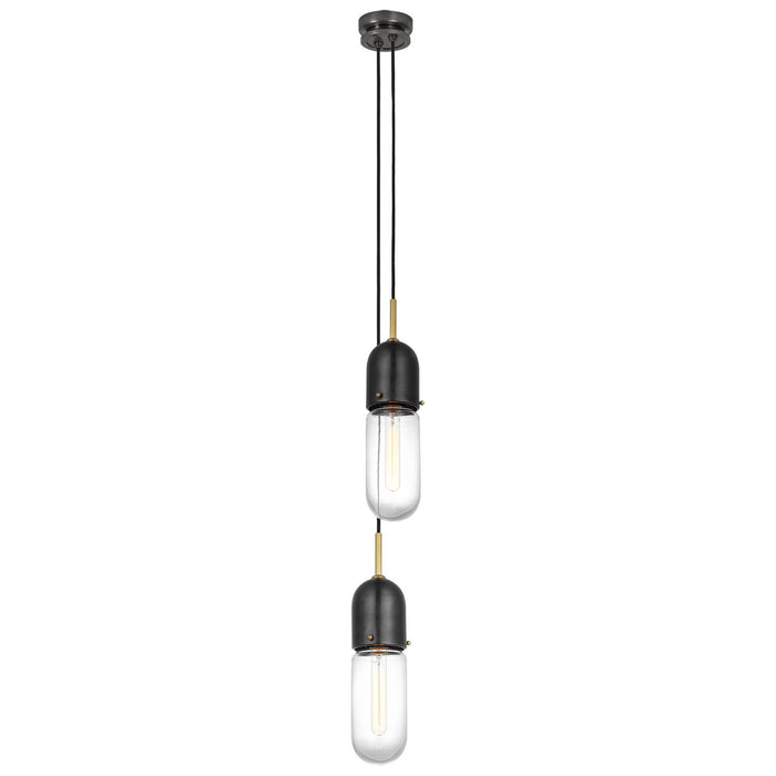 Visual Comfort Signature TOB 5646BZ/HAB-CG-2 LED Pendant, Bronze and Brass