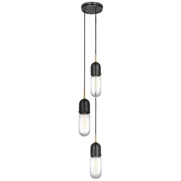 Visual Comfort Signature TOB 5646BZ/HAB-CG-3 LED Pendant, Bronze and Brass