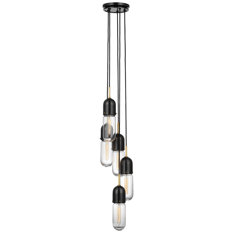 Visual Comfort Signature TOB 5646BZ/HAB-CG-5 LED Pendant, Bronze and Brass