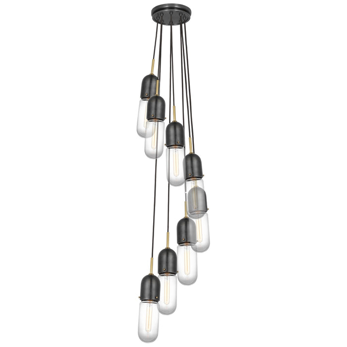 Visual Comfort Signature TOB 5646BZ/HAB-CG-8 LED Pendant, Bronze and Brass