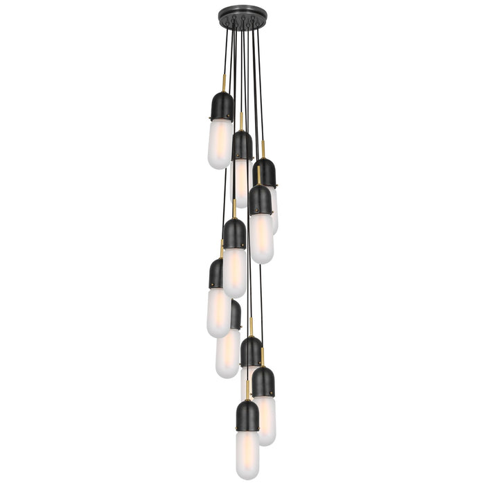 Visual Comfort Signature TOB 5646BZ/HAB-FG-10 LED Pendant, Bronze and Brass