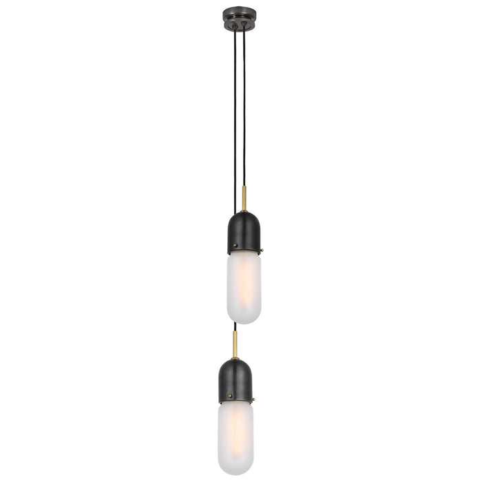 Visual Comfort Signature TOB 5646BZ/HAB-FG-2 LED Pendant, Bronze and Brass