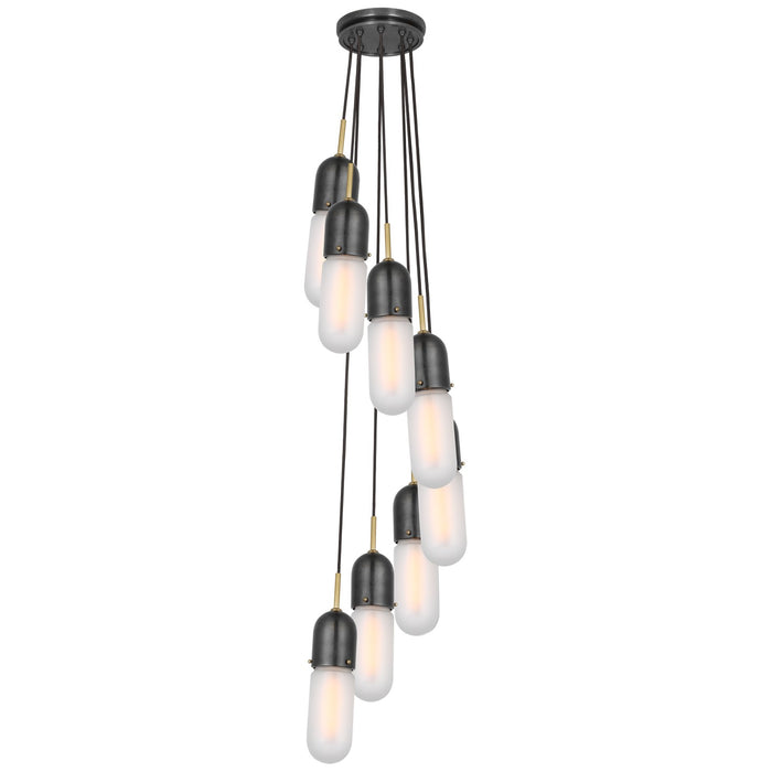 Visual Comfort Signature TOB 5646BZ/HAB-FG-8 LED Pendant, Bronze and Brass