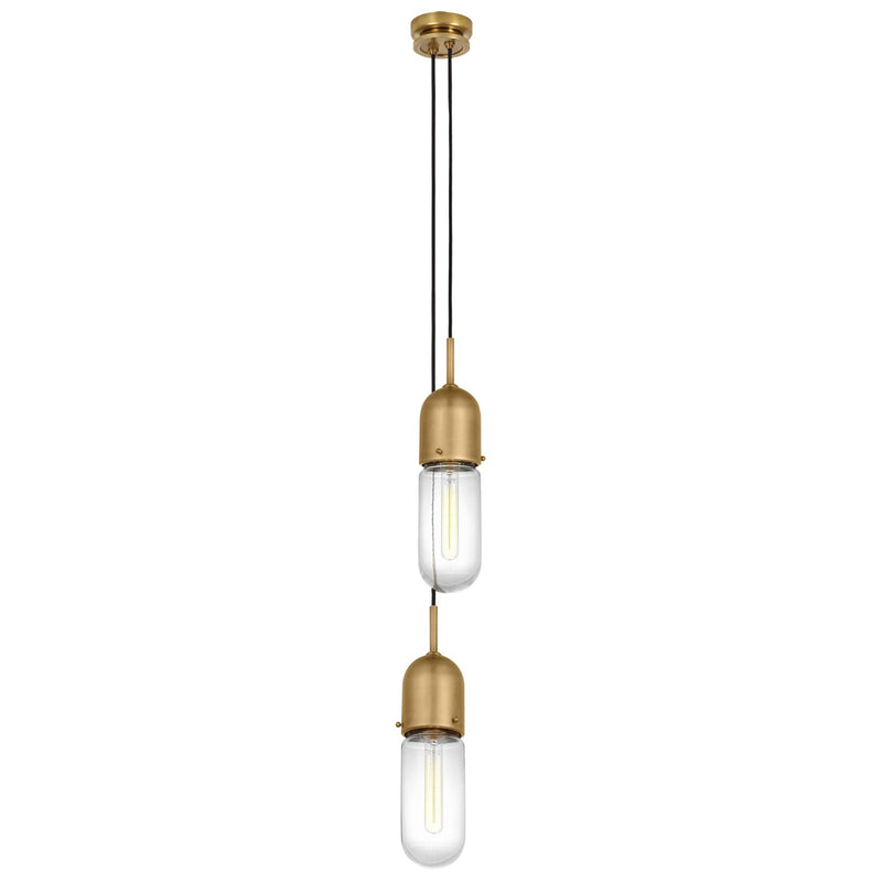 Visual Comfort Signature TOB 5646HAB-CG-2 LED Pendant, Hand-Rubbed Antique Brass