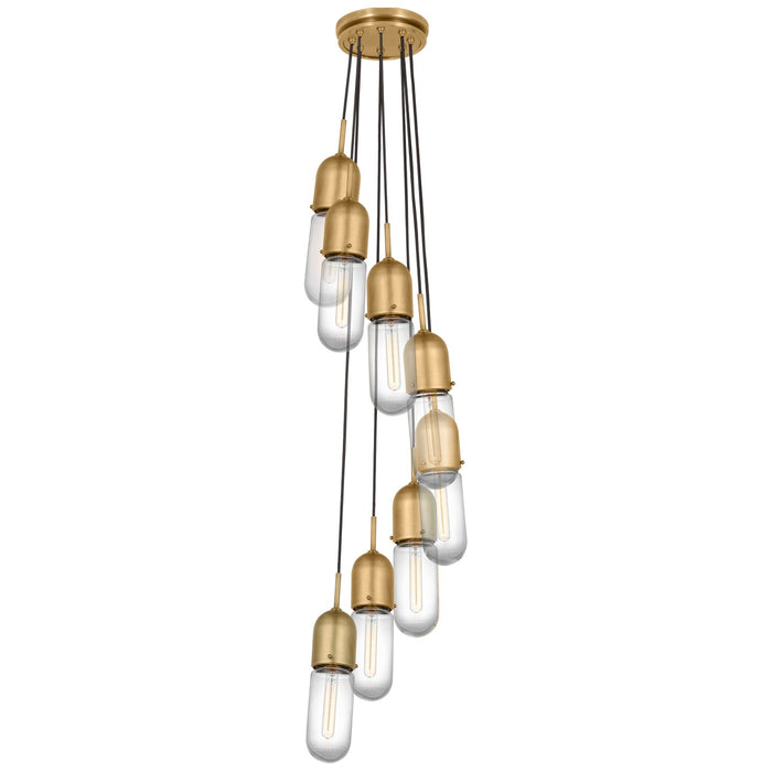 Visual Comfort Signature TOB 5646HAB-CG-8 LED Pendant, Hand-Rubbed Antique Brass