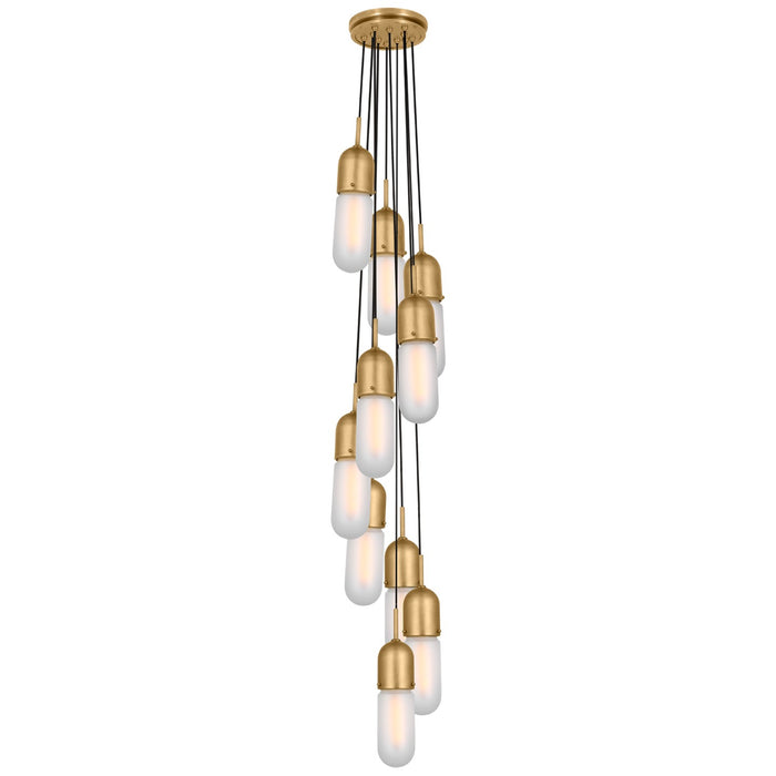Visual Comfort Signature TOB 5646HAB-FG-10 LED Pendant, Hand-Rubbed Antique Brass