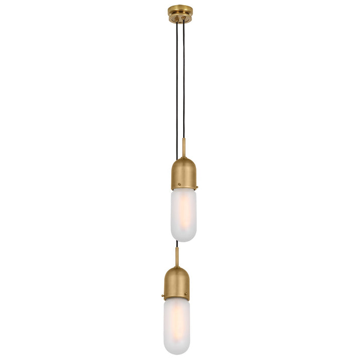 Visual Comfort Signature TOB 5646HAB-FG-2 LED Pendant, Hand-Rubbed Antique Brass