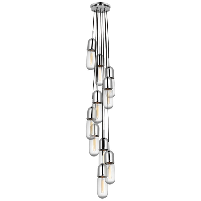 Visual Comfort Signature TOB 5646PN-CG-10 LED Pendant, Polished Nickel