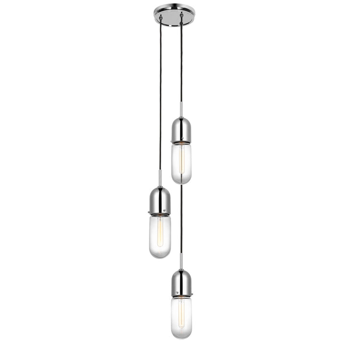 Visual Comfort Signature TOB 5646PN-CG-3 LED Pendant, Polished Nickel