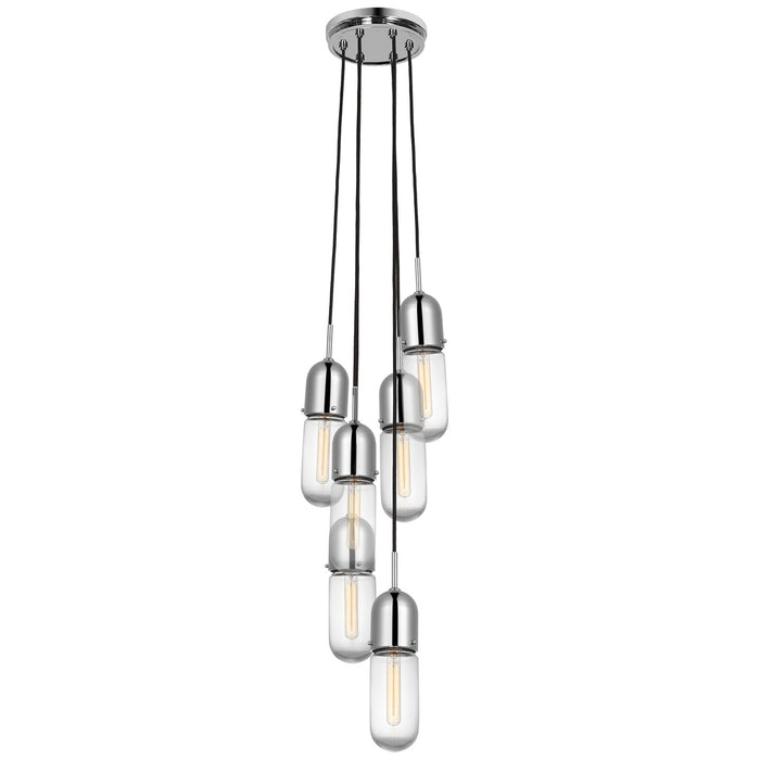 Visual Comfort Signature TOB 5646PN-CG-6 LED Pendant, Polished Nickel