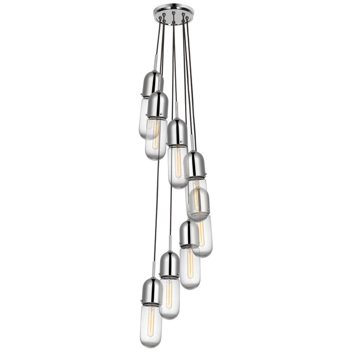 Visual Comfort Signature TOB 5646PN-CG-8 LED Pendant, Polished Nickel