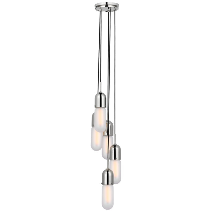 Visual Comfort Signature TOB 5646PN-FG-5 LED Pendant, Polished Nickel