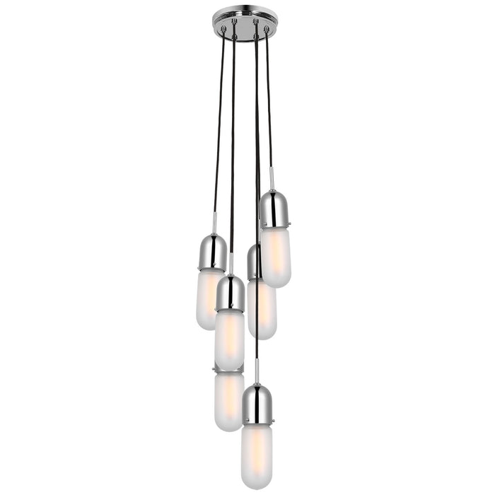 Visual Comfort Signature TOB 5646PN-FG-6 LED Pendant, Polished Nickel