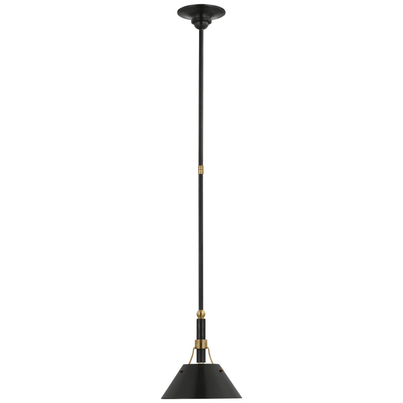Visual Comfort Signature TOB 5722BZ/HAB-BZ LED Pendant, Bronze and Hand-Rubbed Antique Brass