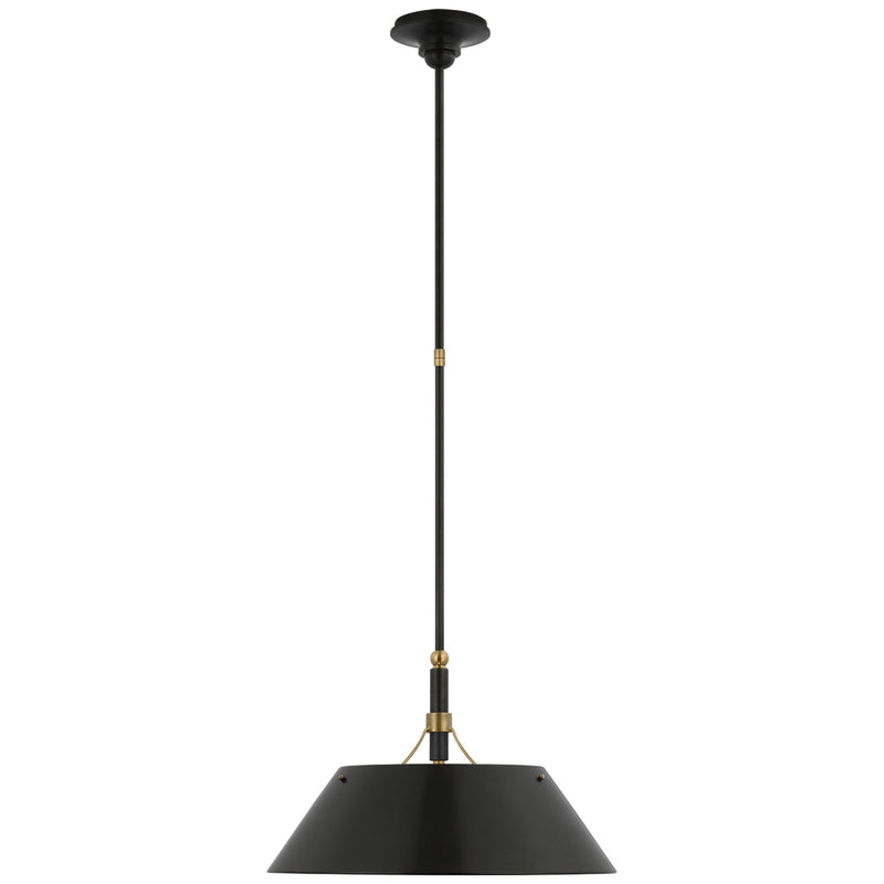 Visual Comfort Signature TOB 5724BZ/HAB-BZ LED Pendant, Bronze and Hand-Rubbed Antique Brass
