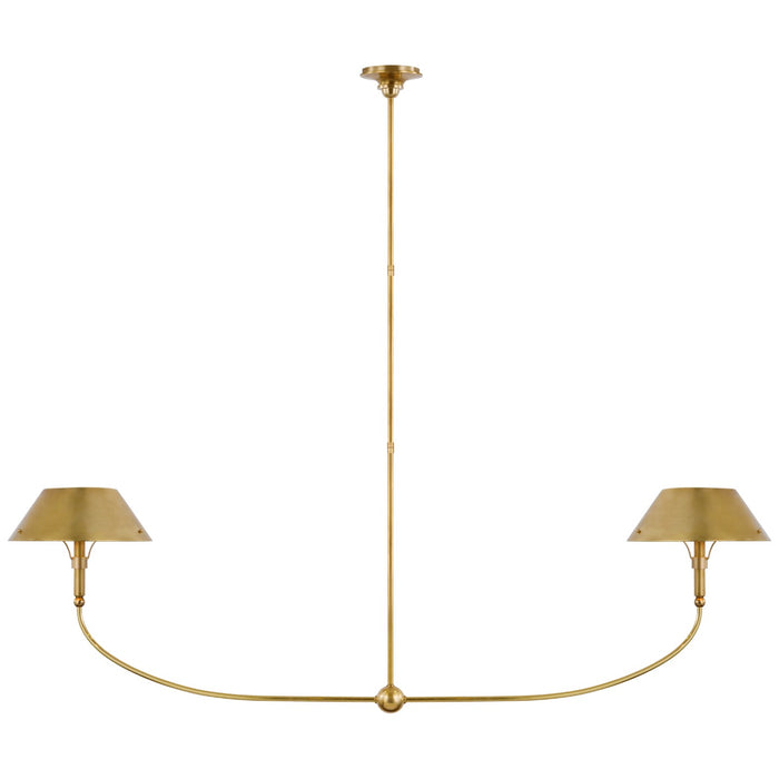 Visual Comfort Signature TOB 5728HAB-HAB LED Linear Chandelier, Hand-Rubbed Antique Brass