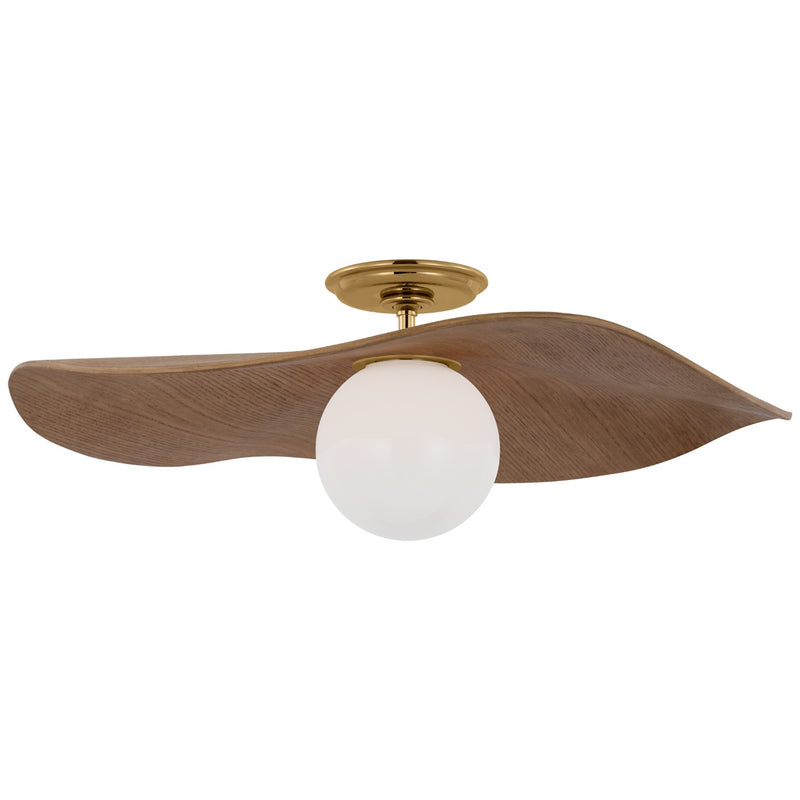 Visual Comfort Signature WS 4040HAB-NO LED Semi-Flush Mount, Hand-Rubbed Antique Brass