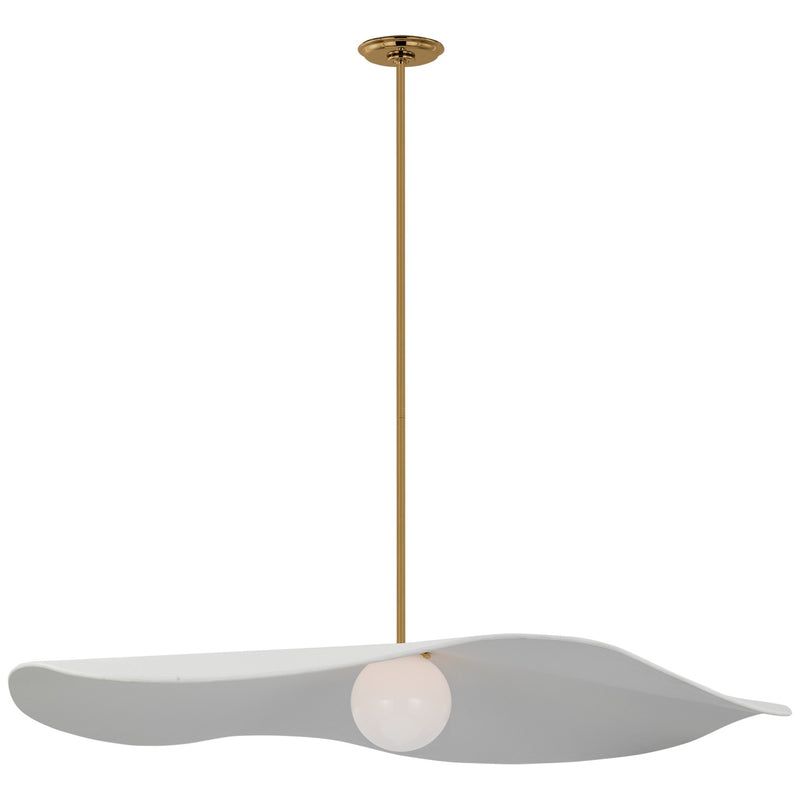 Visual Comfort Signature WS 5042HAB-WHT LED Pendant, Hand-Rubbed Antique Brass