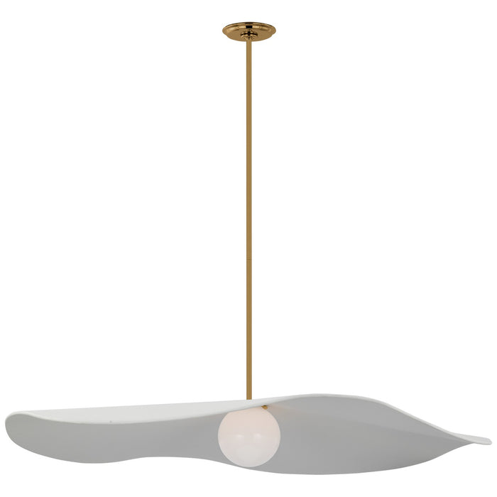 Visual Comfort Signature WS 5042HAB-WHT LED Pendant, Hand-Rubbed Antique Brass