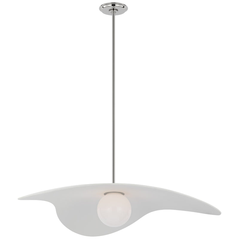 Visual Comfort Signature WS 5048PN-WHT LED Pendant, Polished Nickel