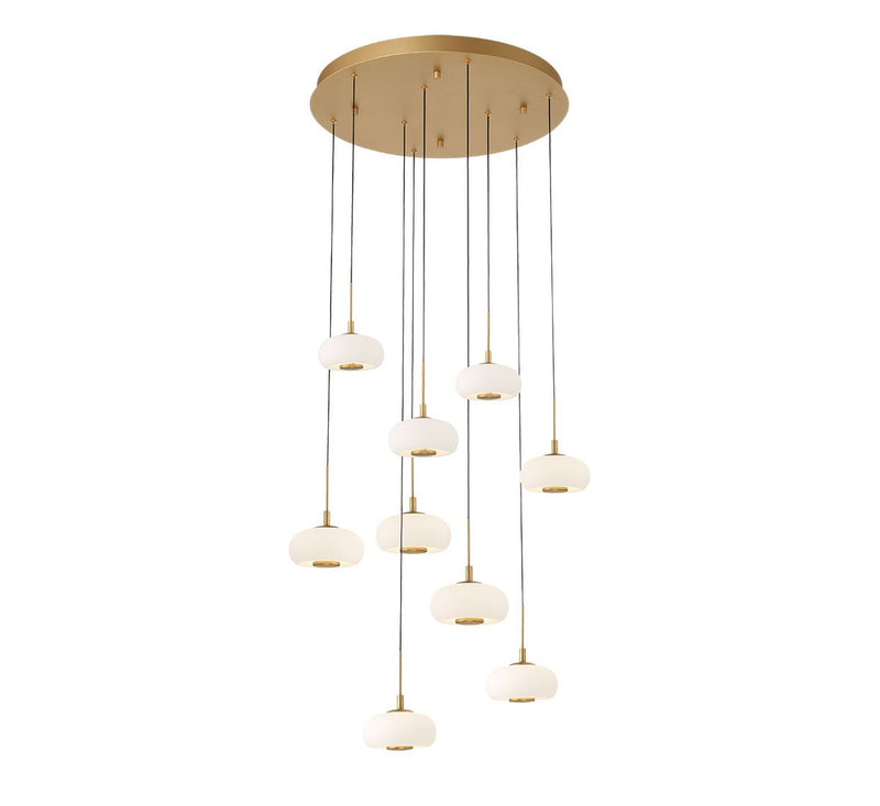 Lib & Co. 10195-030 LED Chandelier, Antique Brass