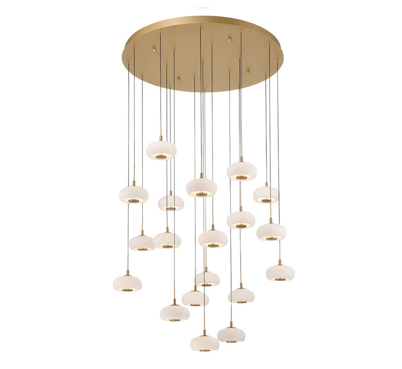 Lib & Co. 10196-030 LED Chandelier, Antique Brass