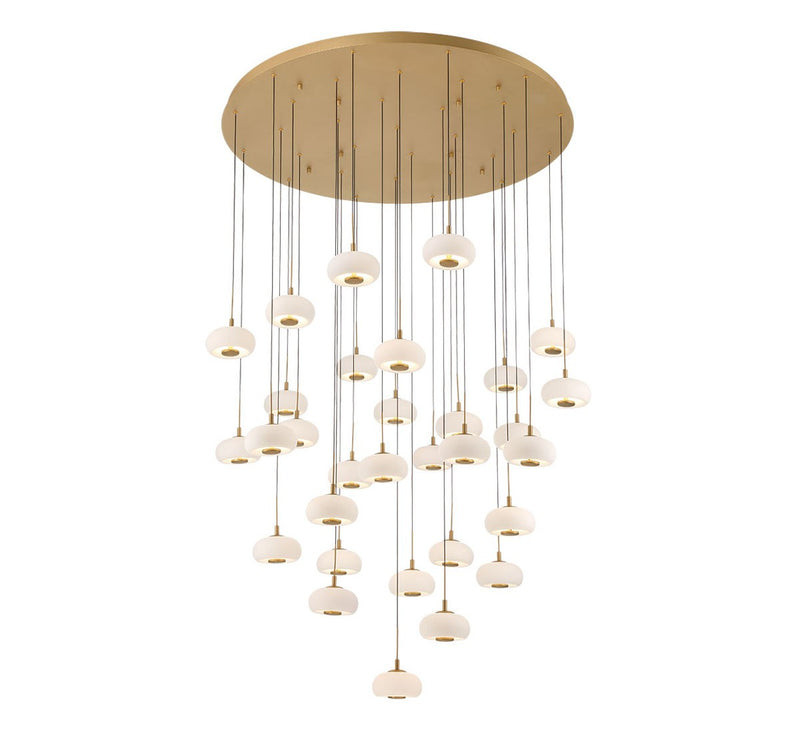Lib & Co. 10197-030 LED Chandelier, Antique Brass
