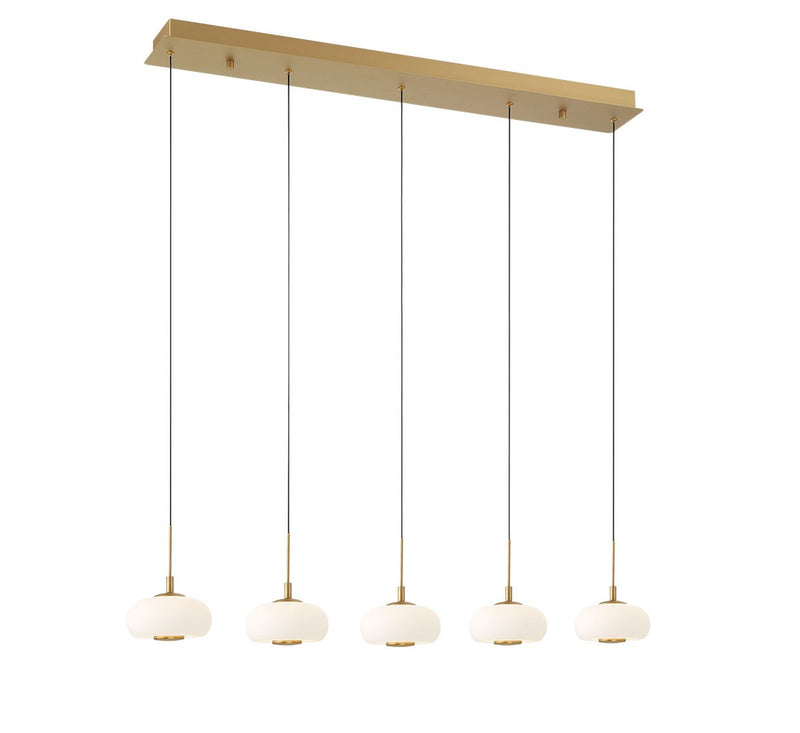 Lib & Co. 10199-030 LED Chandelier, Antique Brass