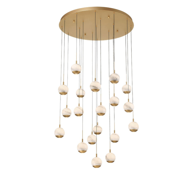 Lib & Co. 10205-030 LED Chandelier, Painted Antique Brass