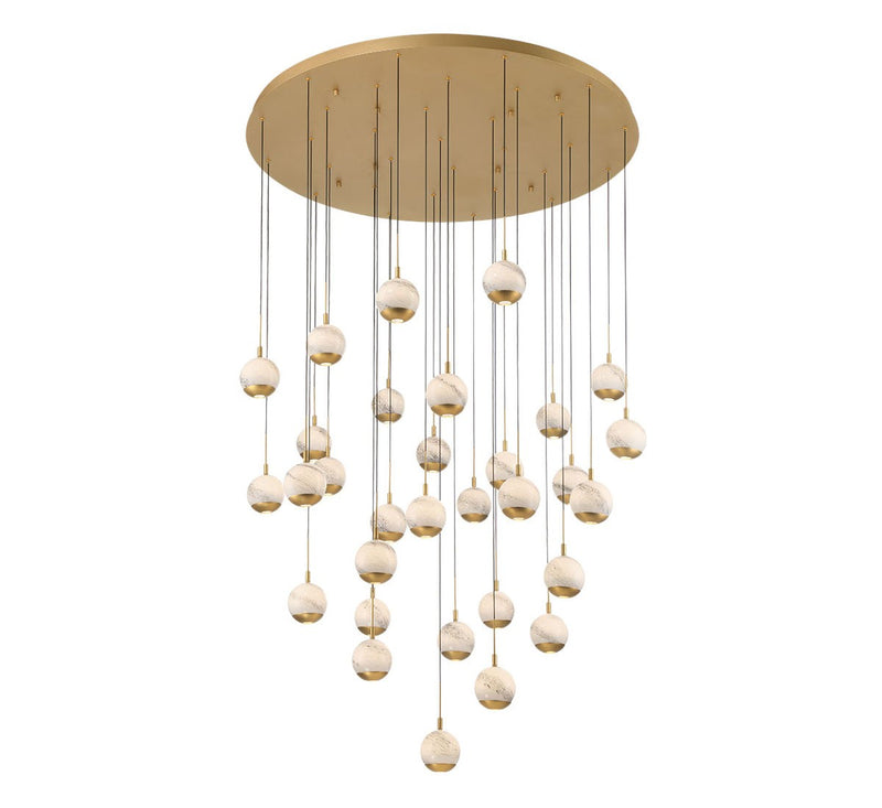 Lib & Co. 10206-030 LED Chandelier, Painted Antique Brass