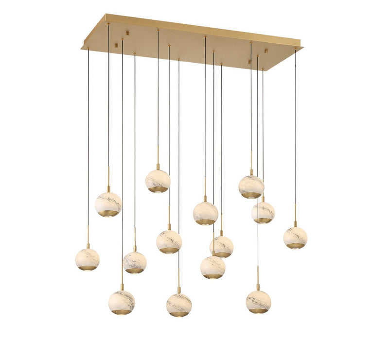 Lib & Co. 10209-030 LED Chandelier, Painted Antique Brass
