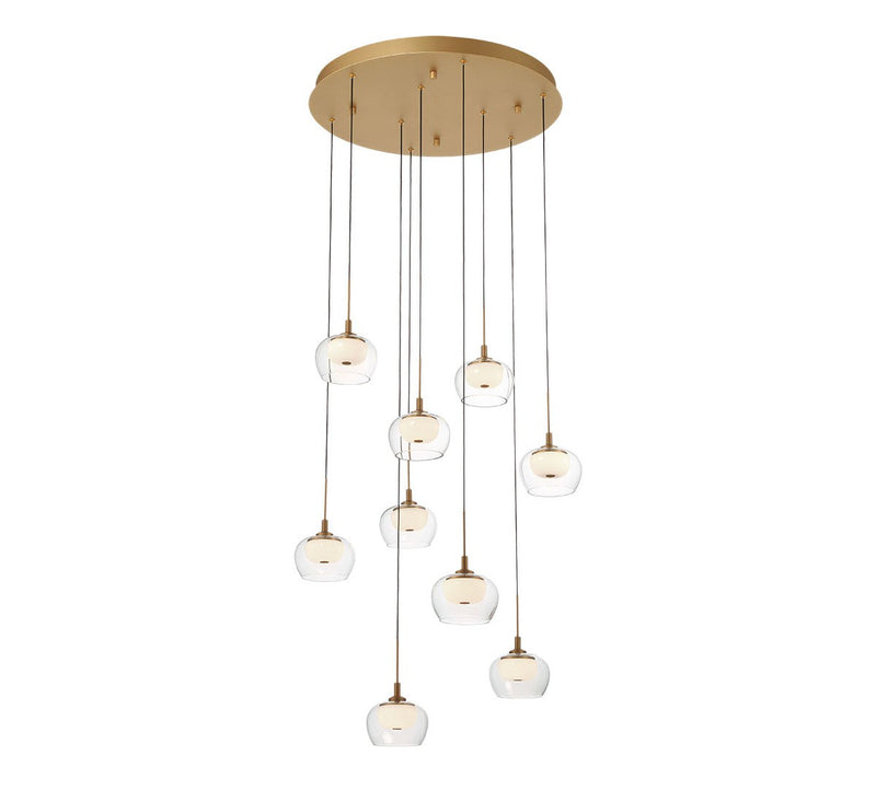 Lib & Co. 10213-030 LED Chandelier, Painted Antique Brass
