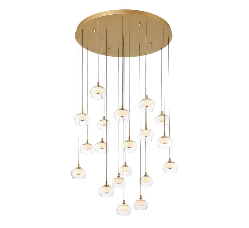 Lib & Co. 10214-030 LED Chandelier, Painted Antique Brass