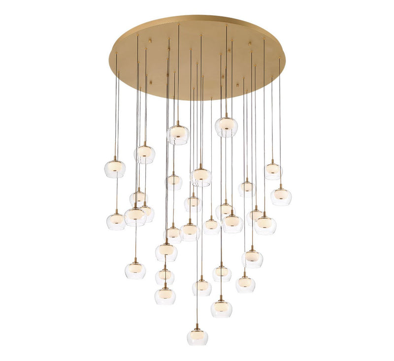 Lib & Co. 10215-030 LED Chandelier, Painted Antique Brass