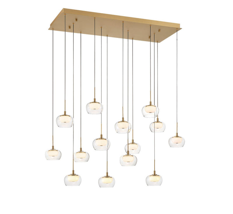Lib & Co. 10218-030 LED Chandelier, Painted Antique Brass