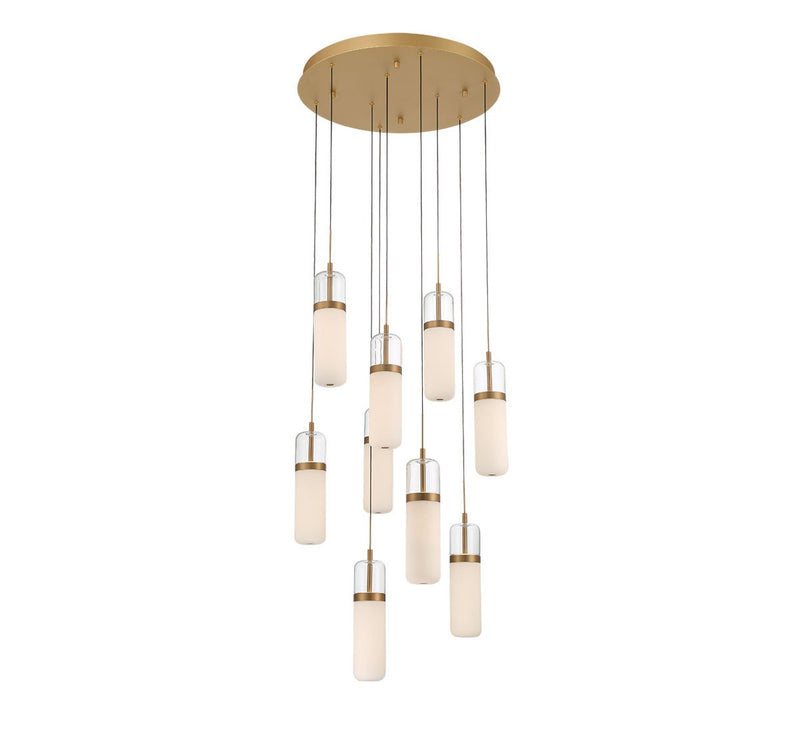 Lib & Co. 10222-030 LED Chandelier, Painted Antique Brass
