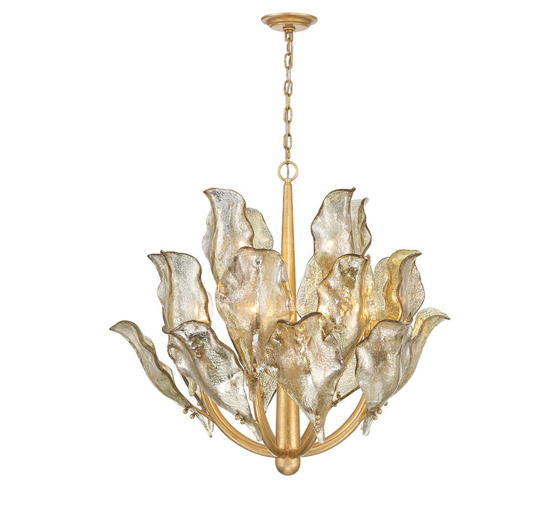 Lib & Co. 12048-028 12 Light Chandelier, Gold Leaf